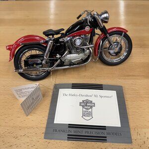 Franklin Mint 1957 Harley-Davidson XL Sportster Motorcycle Diecast 1:10 With COA